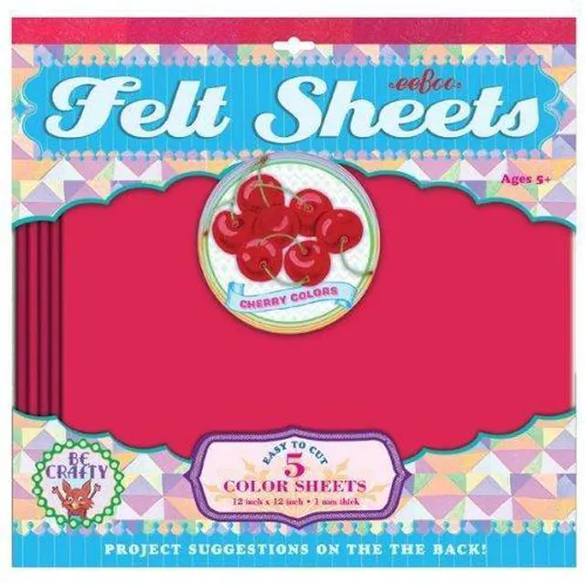 Main image of Cherry Colors Red Felt Sheets by eeBoo, 5 sheets