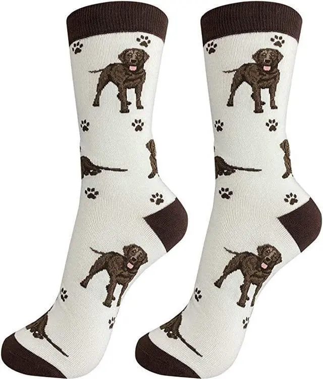 Alt view image 2 of 3 - Happy Tails Chocolate Labrador Dog Lover Colored Socks - One Size Fits Most