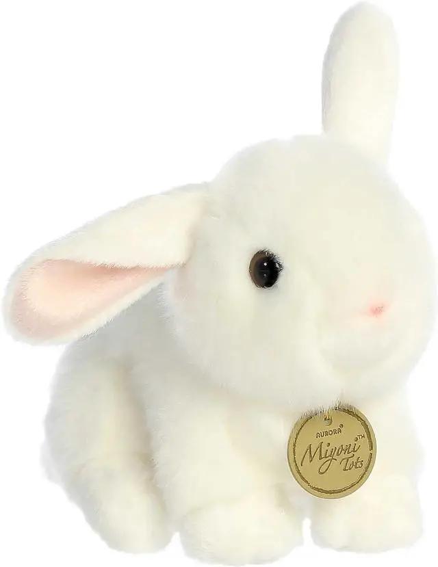 Main image of Aurora® Adorable Miyoni® Tots Playful Baby Bunny Stuffed Animal- White 8 Inches