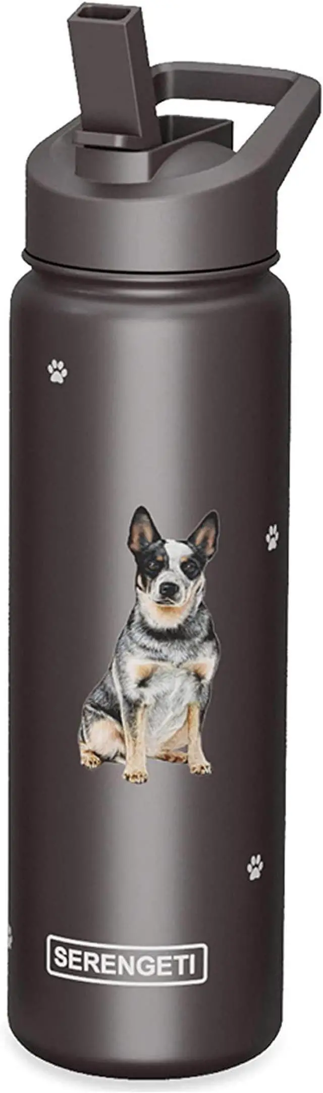 Main image of E&S Pets Stainless Steel Water Bottle 24 Oz, Spill Proof (Australian Cattle Dog)