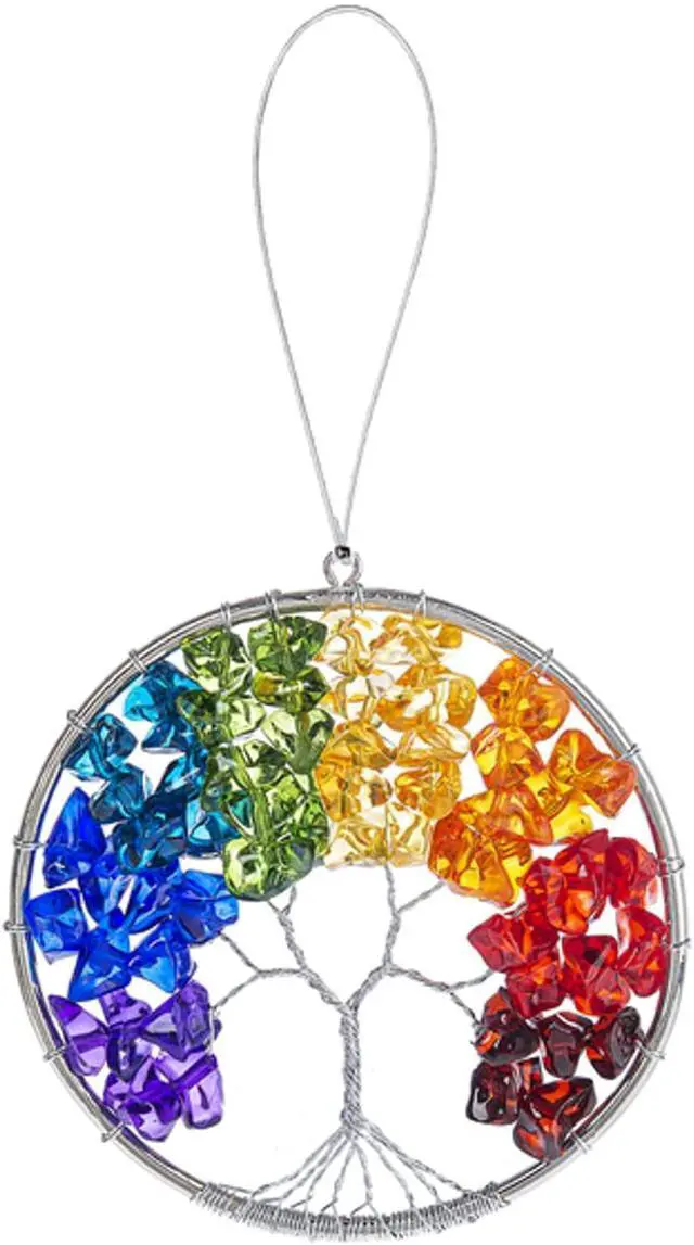 Main image of Ganz Hanging Acrylic Ornament, Holiday Tree of Life, 3.5"