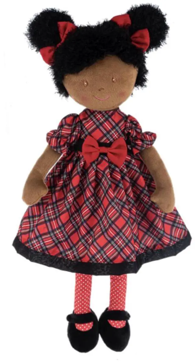 Main image of Ganz Natalia Rag Doll with Brown Skin and Black Curly Hair, 20" H