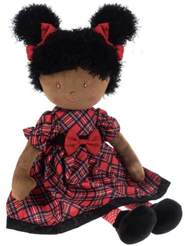 Alt view image 2 of 2 - Ganz Natalia Rag Doll with Brown Skin and Black Curly Hair, 20" H