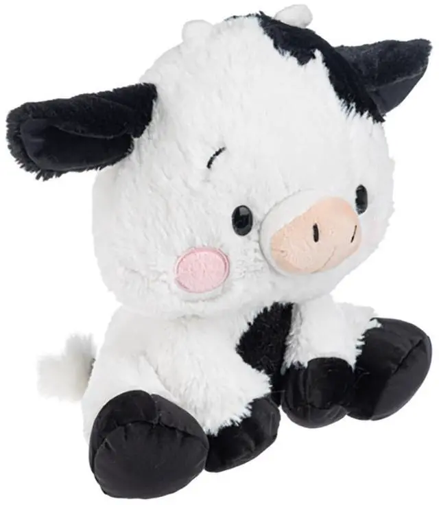 Main image of Ganz Nashies Black and White Cow Soft Plush Stuffed Animal Toy, 9"