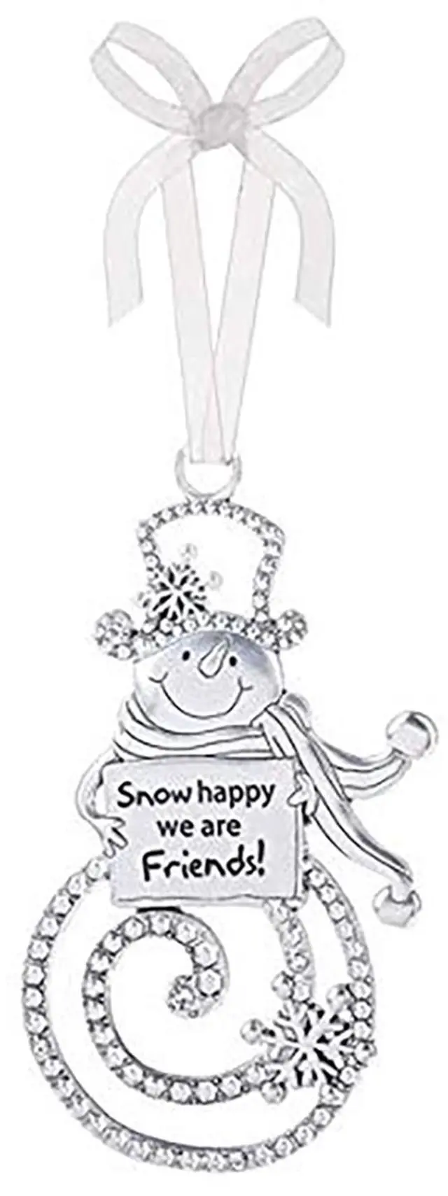 Main image of Ganz Ornament - Snow Happy we are Friends! - Silver