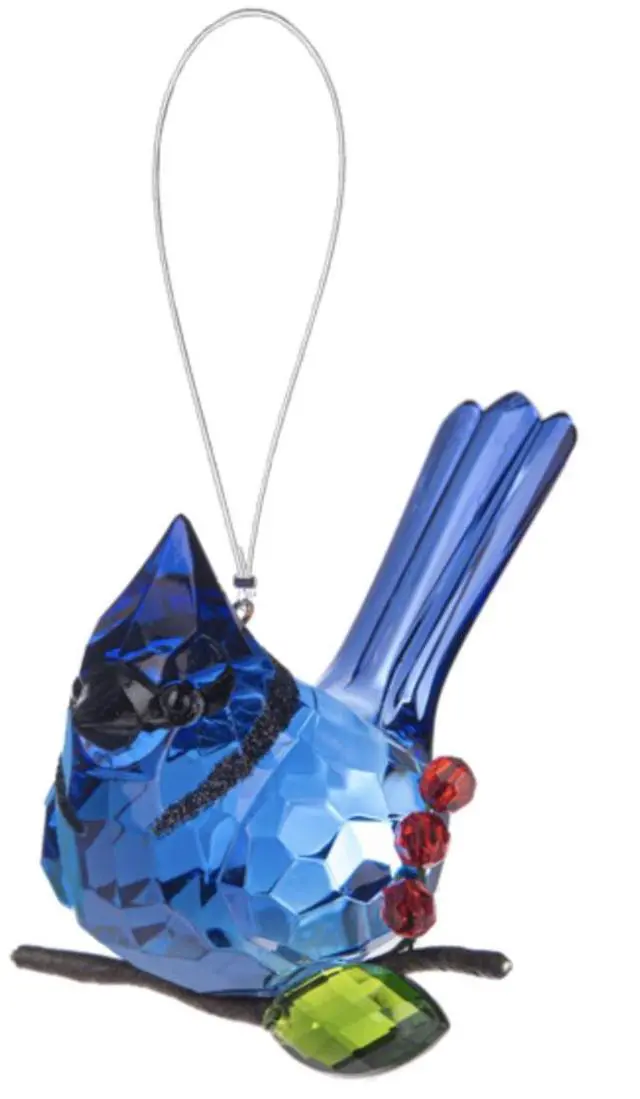 Main image of Crystal Expressions Ganz Elegant Holly Berry Blue Jay Ornament, ACRYX-288, 4"