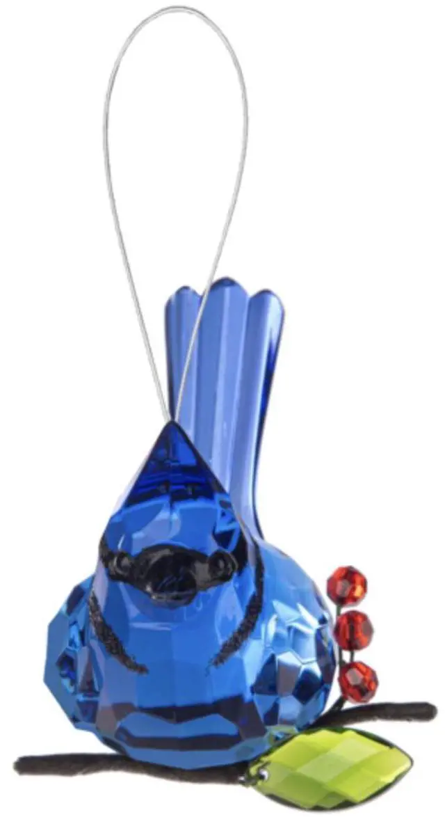 Alt view image 2 of 4 - Crystal Expressions Ganz Elegant Holly Berry Blue Jay Ornament, ACRYX-288, 4"