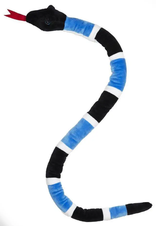Main image of Blue White and Black Snake Plush Toy - By Ganz, 35"
