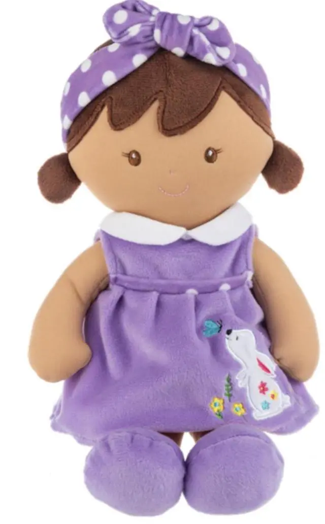Main image of Baby Ganz Tulip Baby Doll with Purple Outfit Plush Stuffed Animal, 12.5"