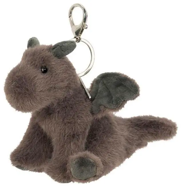 Main image of Douglas Toys Plush Stuffed Animal Backpack, Purse, Bag Charm, Grey Dragon, 5"