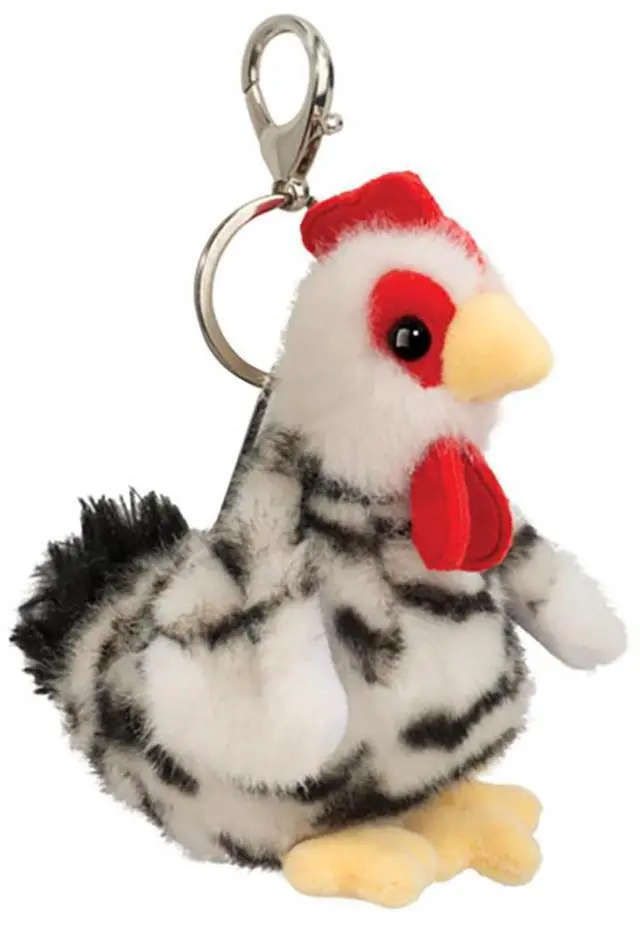 Main image of Douglas Toys Plush Stuffed Animal Backpack, Bag Charm, Spotted Chicken, 5"