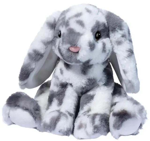 Main image of Douglas Toys Bouncie Soft Gray Spotted Bunny Stuffed Animal Toy, 8" sitting