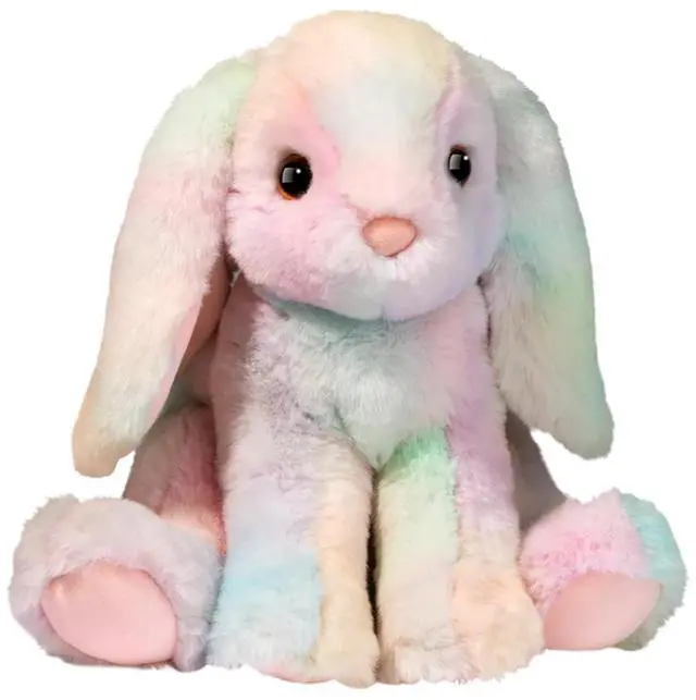 Main image of Douglas Toys Sweetie Soft Rainbow Bunny Stuffed Animal Toy, 8" sitting