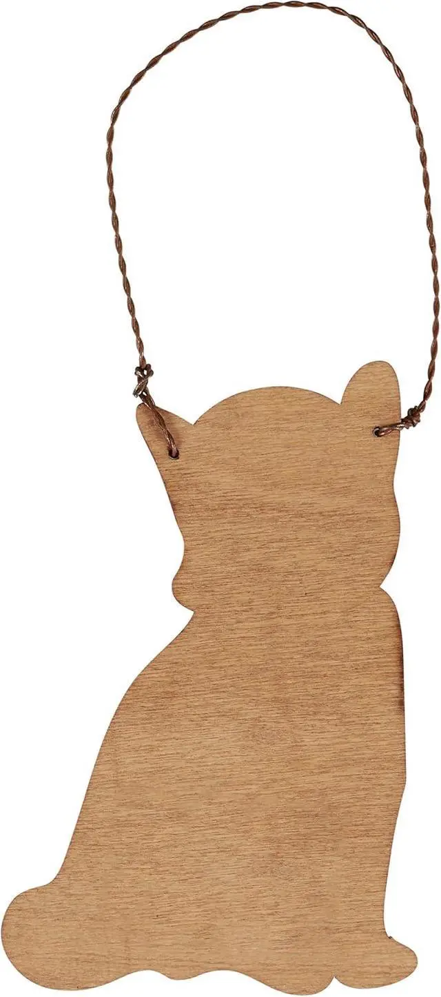 Alt view image 2 of 2 - Primitives By Kathy Tuxedo Cat with Holiday Scarf Wooden Christmas Ornament