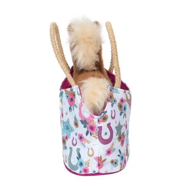 Alt view image 2 of 3 - Douglas Boho Horseshoe Sassy Sak Tote with Horse Plush Stuffed Animal Toy, 7"