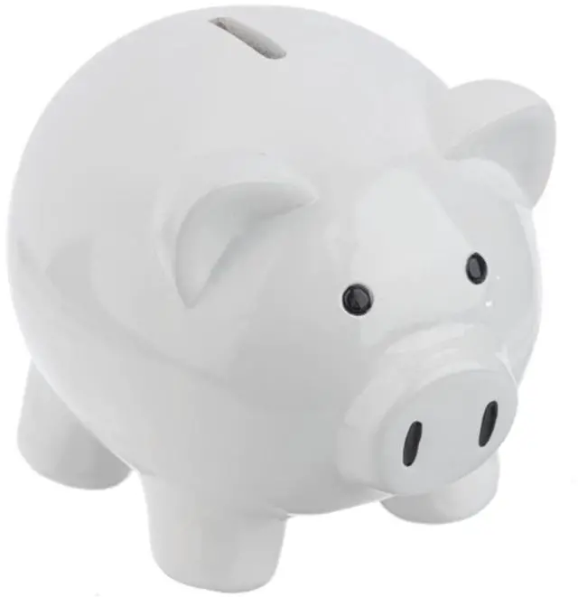 Main image of Ganz Pink Pig Money Bank, 6-inch Length, White, BG4660