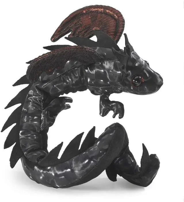 Alt view image 2 of 3 - Folkmanis Midnight Dragon Wristlet Finger Puppet, 12"