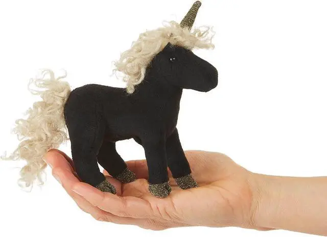 Main image of Folkmanis Mini Black Unicorn Finger Puppet