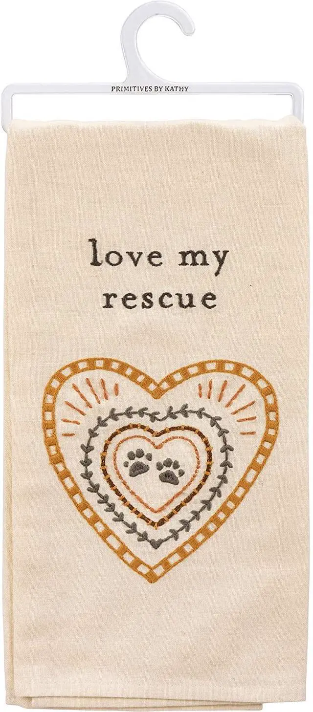 Alt view image 2 of 2 - Primitives by Kathy 113169 Kitchen Towel Love My Rescue