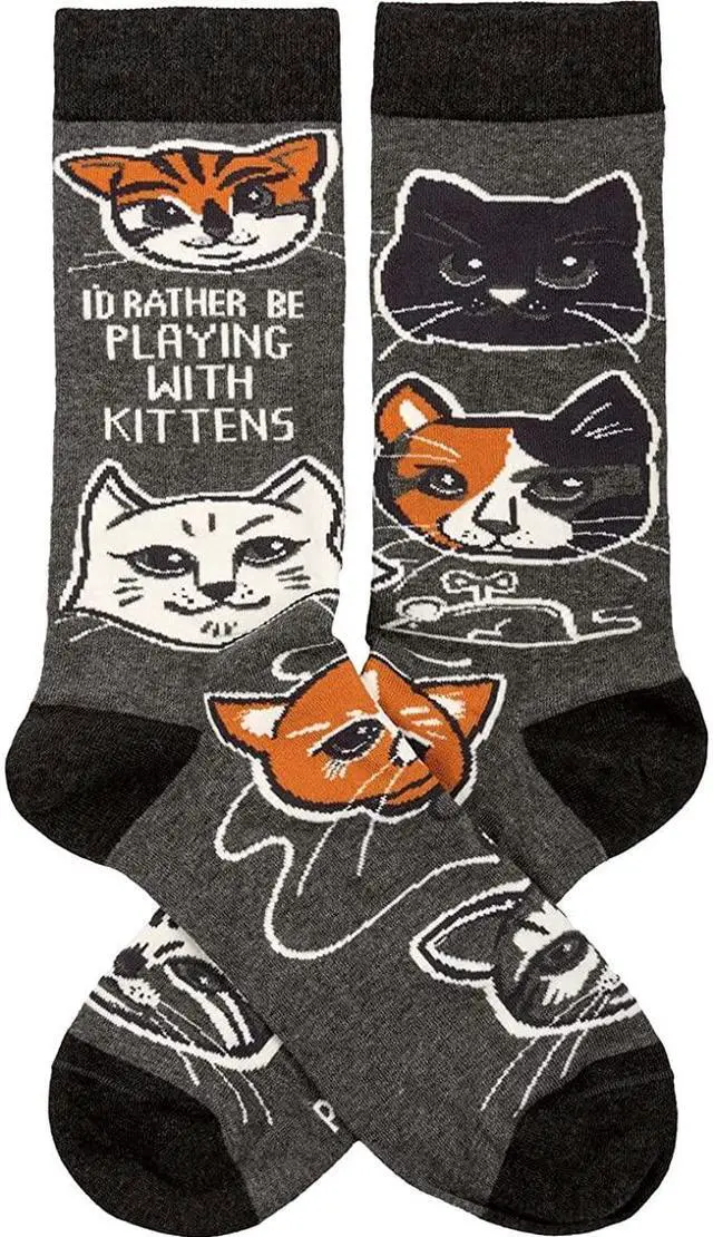 Alt view image 3 of 4 - Primitives by Kathy 113095 I'd Rather Be Playing with Kittens Socks