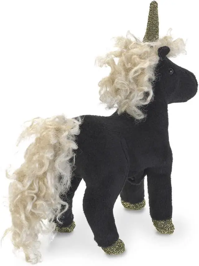 Alt view image 3 of 3 - Folkmanis Mini Black Unicorn Finger Puppet