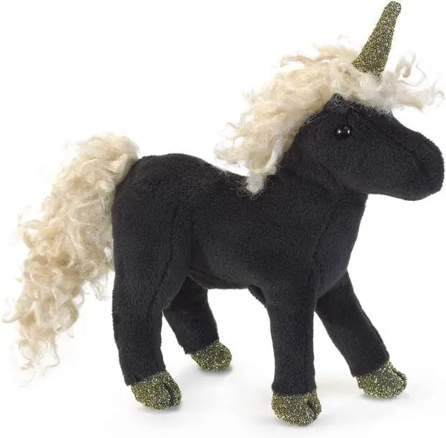 Alt view image 2 of 3 - Folkmanis Mini Black Unicorn Finger Puppet
