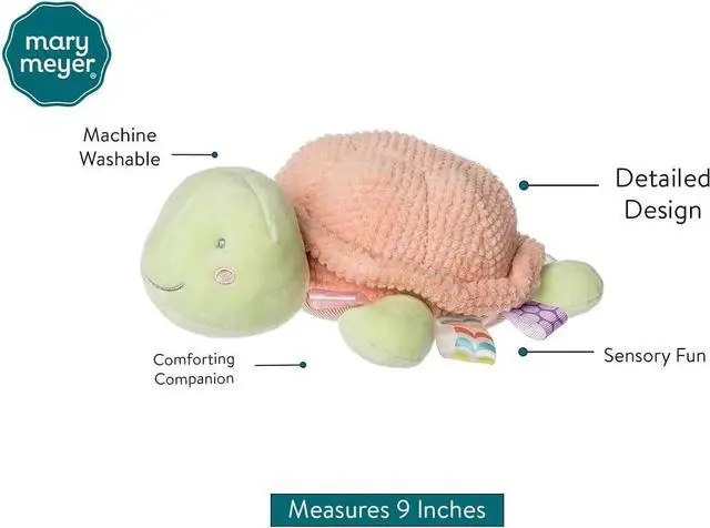 Alt view image 4 of 4 - Mary Meyer Taggies Stuffed Animal Soft Toy with Tags, 9", Tippy Turtle