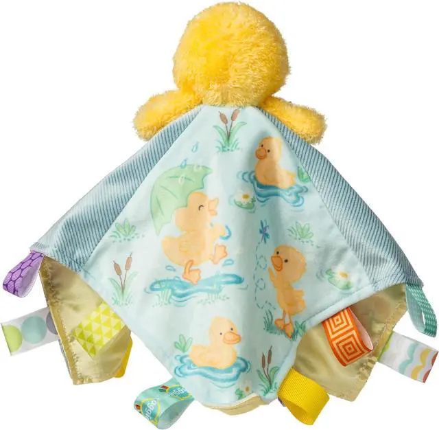 Alt view image 2 of 2 - Taggies Stuffed Animal Plush Character Blanket, 13 x 13-In, Yellow Dunkin Duck