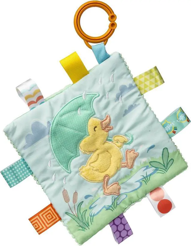 Main image of Taggies Crinkle Me Activity Toy w/ Squeaker and Tags, 6 in, Yellow Dunkin Duck