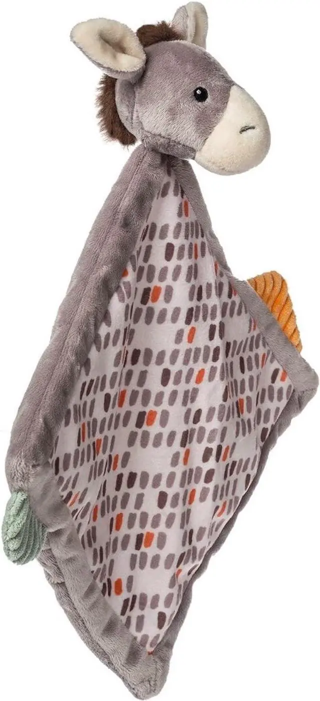 Alt view image 2 of 3 - Taggies Charcter Blanket Plush Soft Snuggle Toy w/Tags, 12-Inches, Dusty Donkey