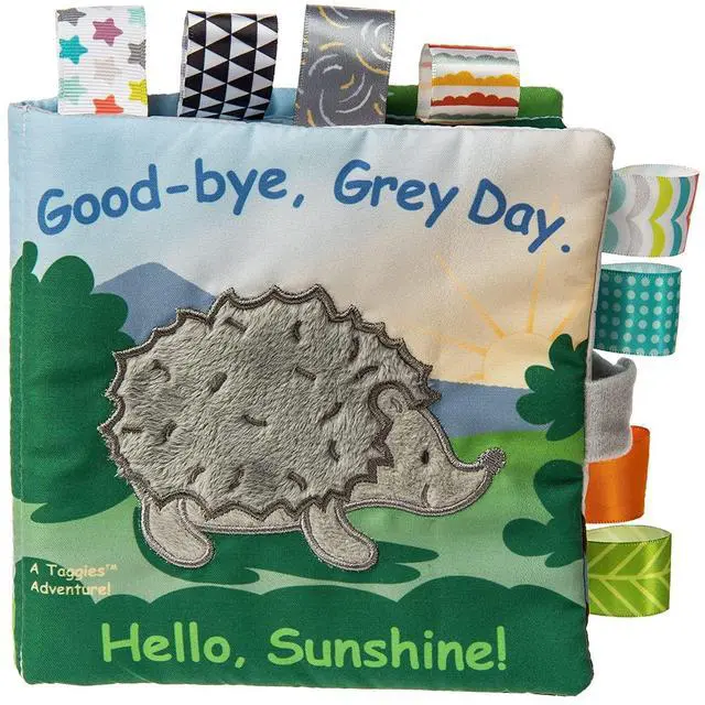 Main image of Mary Meyer Taggies Soft Cloth Book with Crinkle & Squeaker, 6" Heather Hedgehog