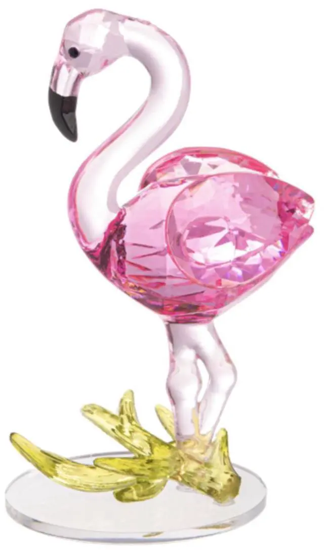 Main image of Ganz Acrylic Pretty Pink Flamingo Standing in Grass Figurine, 3.5" high