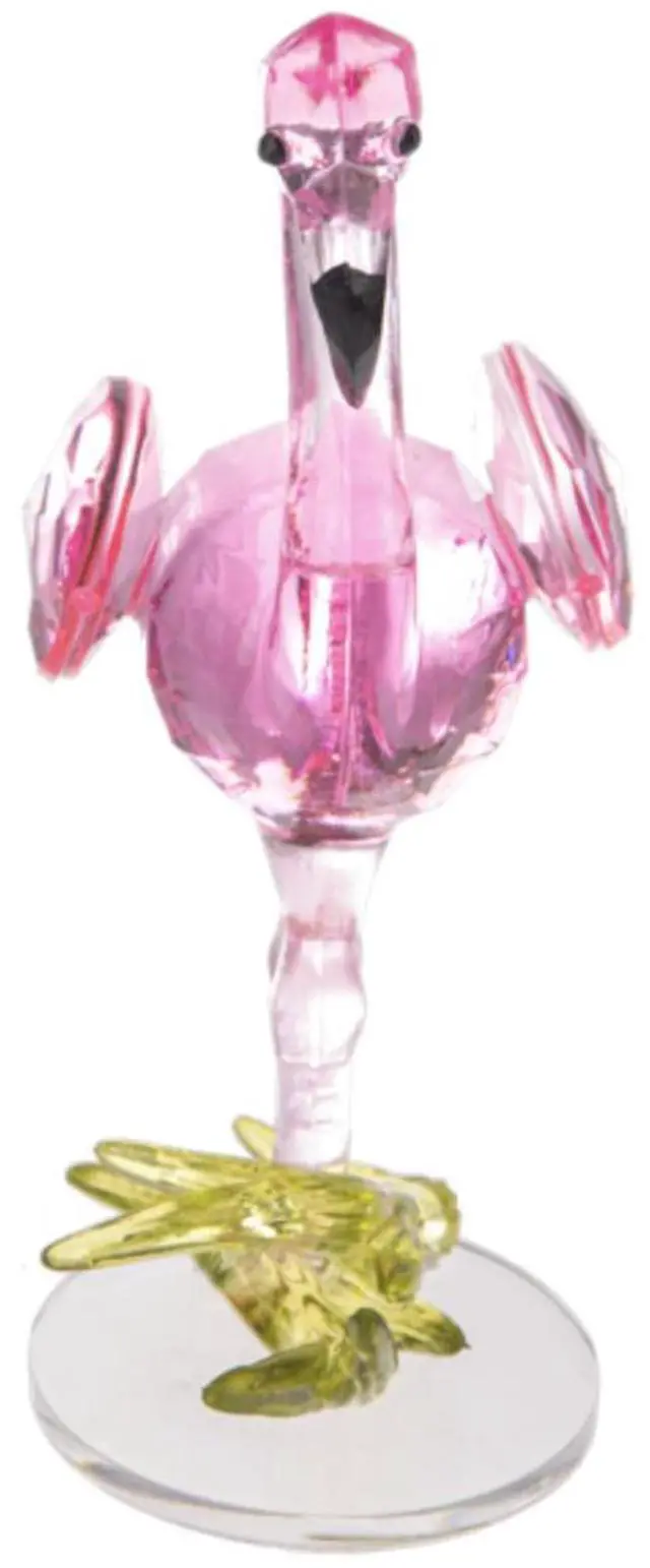 Alt view image 2 of 2 - Ganz Acrylic Pretty Pink Flamingo Standing in Grass Figurine, 3.5" high