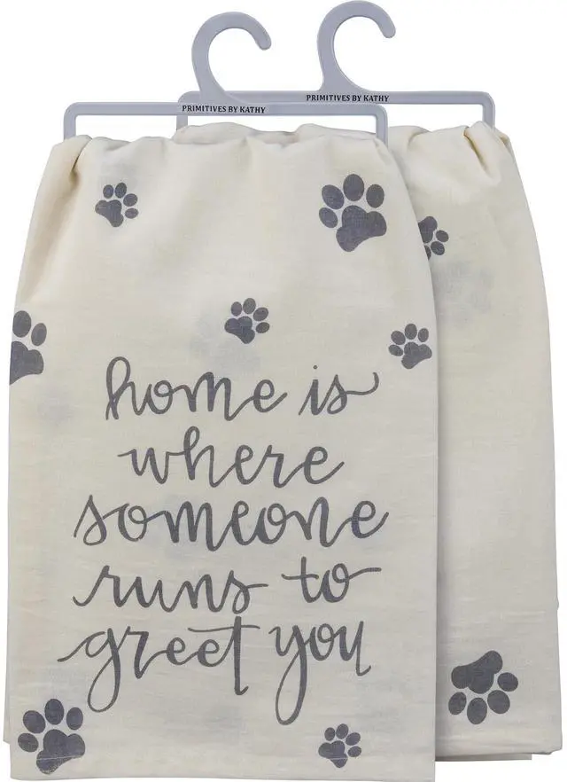 Main image of Primitives by Kathy Dish Towel - Home Where Someone Runs to Greet You