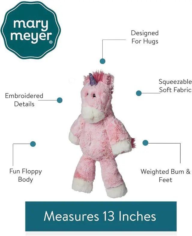 Alt view image 4 of 4 - Mary Meyer Marshmallow Zoo Stuffed Animal Soft Toy, 13-Inches, Bubblegum Unicorn