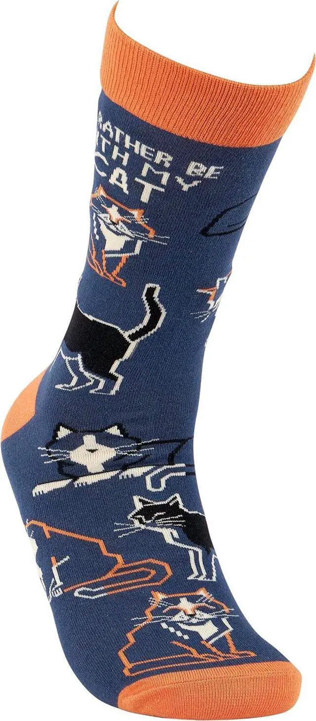 Alt view image 2 of 4 - Primitives by Kathy - I'd Rather Be With My Cat Unisex Socks, One Size