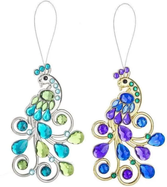 Alt view image 4 of 4 - Ganz Acrylic Elegant Peacock Ornament 4.5in ACRY-545 (Green)