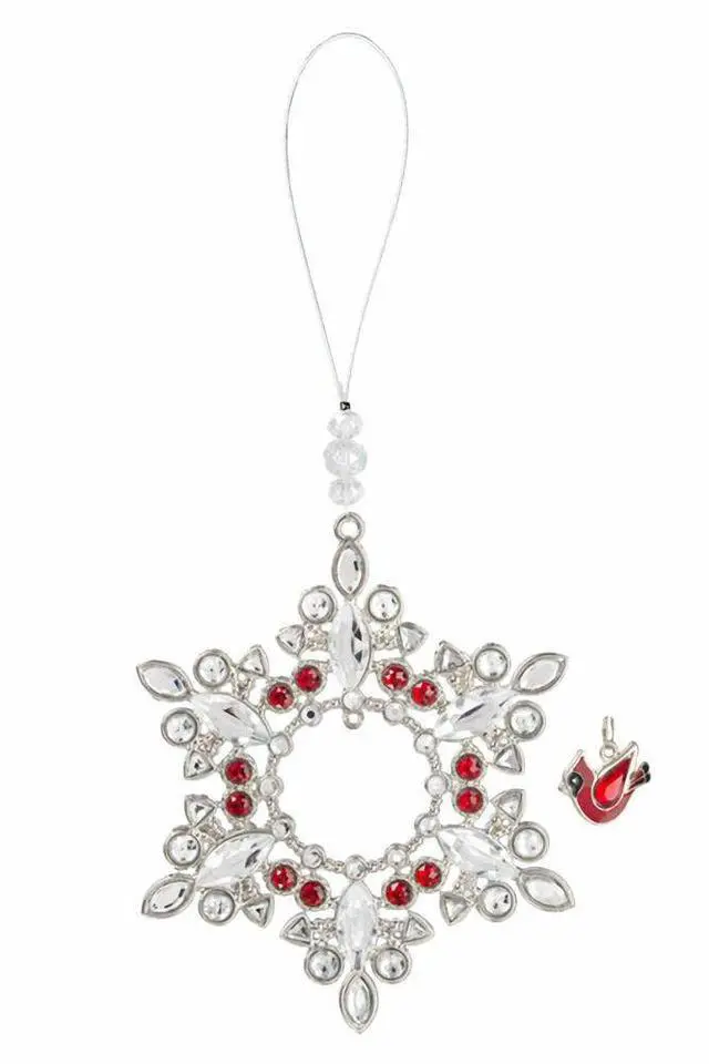 Alt view image 2 of 2 - Ganz (ACRYX-149) Cardinal Snowflake Ornament
