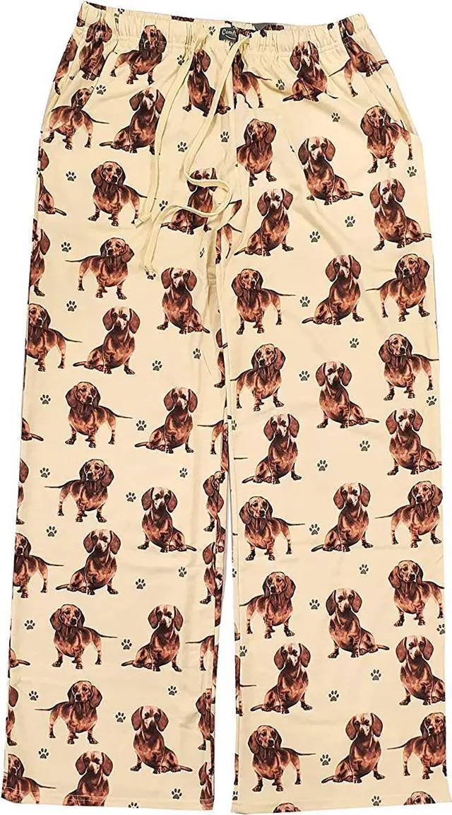 Main image of Dachshund Unisex Lightweight Cotton Blend Pajama Bottoms- Medium