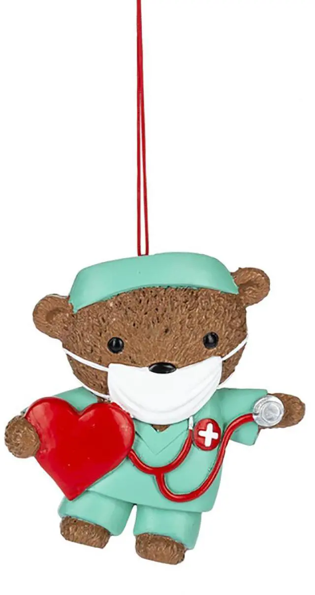 Main image of Ganz Healthcare Doctor Nurse Bear Ornament, Polyresin, 3.5 Inches