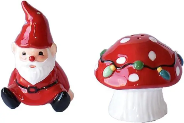 Main image of Ganz MX180554 Gnome with Mushroom Salt and Pepper Shaker, 5-inch, Set of 2