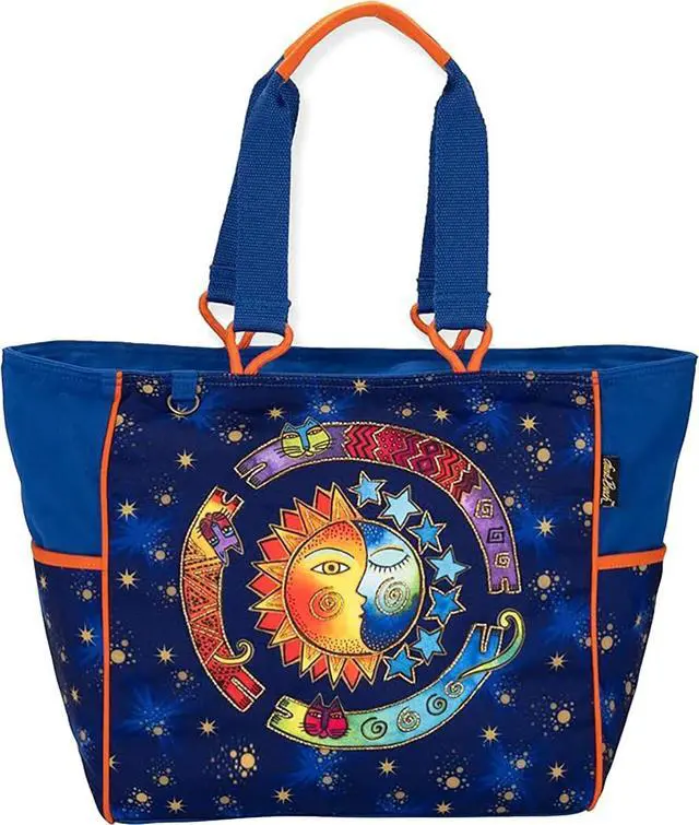 Main image of Laurel Burch Sea Life Large Ocean Themed Shoulder Tote Bag, 18" x 5.5" x 15"
