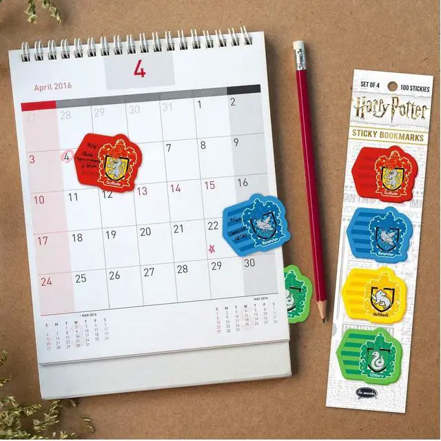 Alt view image 2 of 2 - Re-Marks Harry Potter Hogwart's Crests 4 Pads of 25 Sticky Bookmarks