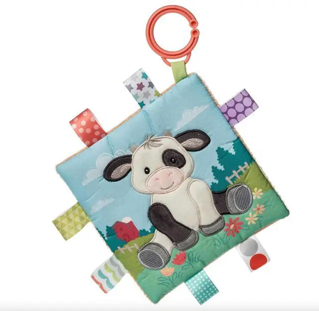 Main image of Taggies Crinkle Me Toy with Baby Paper & Squeaker, 6 x 6", Buttercup Cow
