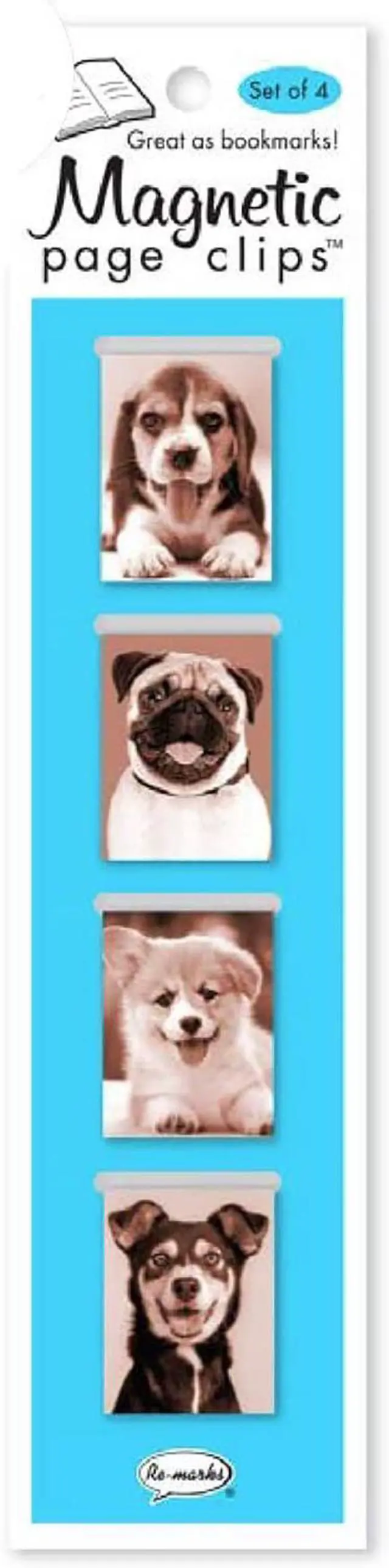Main image of Re-marks Puppy Smile Beagle Mini Photo Sepia Tone Magnetic Page Clips Set of 4
