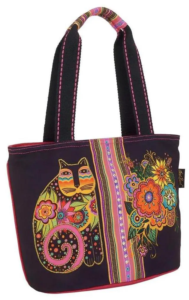 Alt view image 3 of 3 - Sun N Sand Laurel Burch Blossoming Feline Medium Shoulder Tote, 14.5" x 6" x 10"