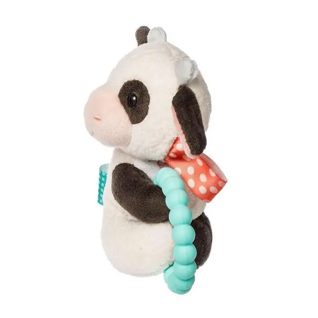 Alt view image 3 of 4 - Taggies Soft Baby Rattle with Teether Ring and Sensory Tags, 6", Buttercup Cow