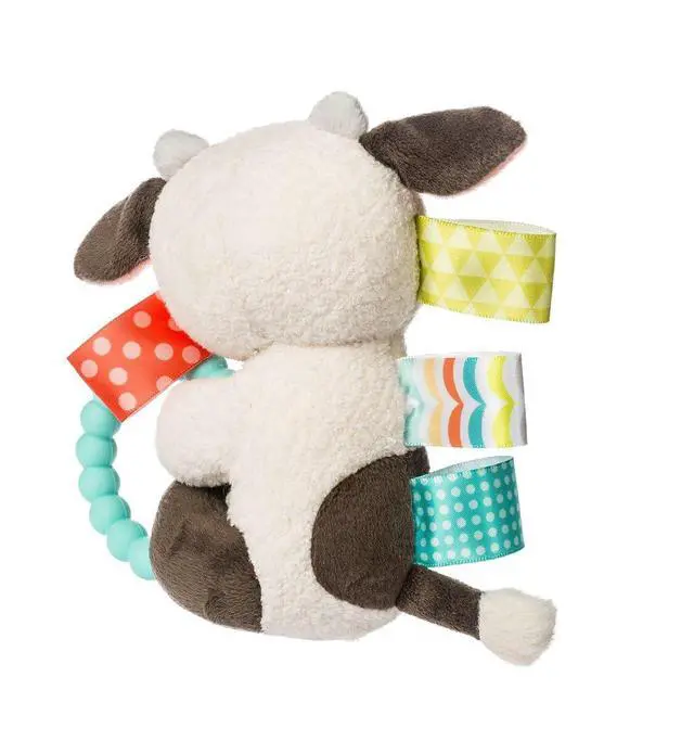 Alt view image 2 of 4 - Taggies Soft Baby Rattle with Teether Ring and Sensory Tags, 6", Buttercup Cow