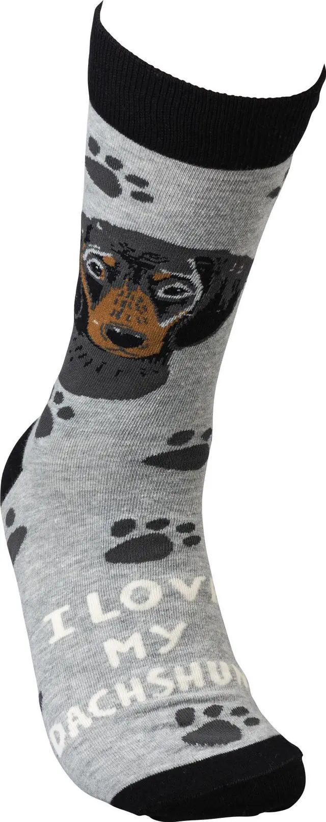 Alt view image 3 of 3 - Primitives By Kathy Socks - I Love My Black Dachshund
