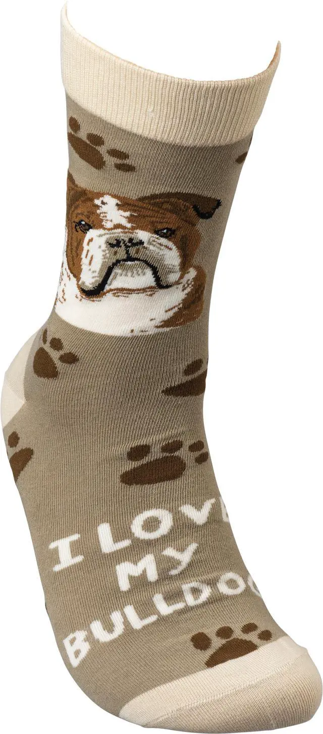 Alt view image 3 of 3 - Primitives By Kathy Socks - I Love My Bulldog